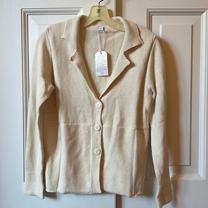 Ivory Button Up V-Neck Cardigan Sweater size small. New with tags - never worn